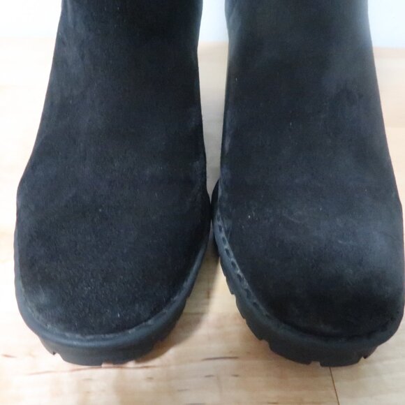 Vince Black Suede Block Heel Ankle Chealse Boots Women’s Size 7 - Picture 7 of 15